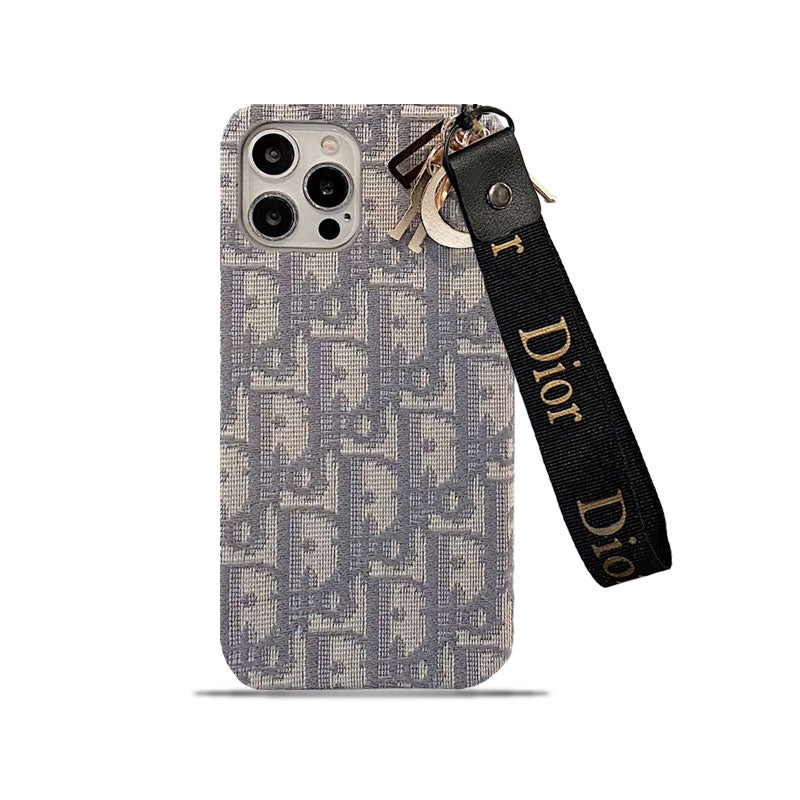 CD IPHONE CASE WITH STRAP GRAY