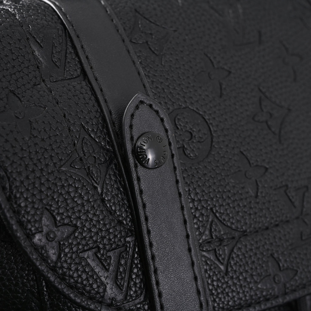 Louis Vuitton Christopher PM Backpack Monogram Shadow Black Leather