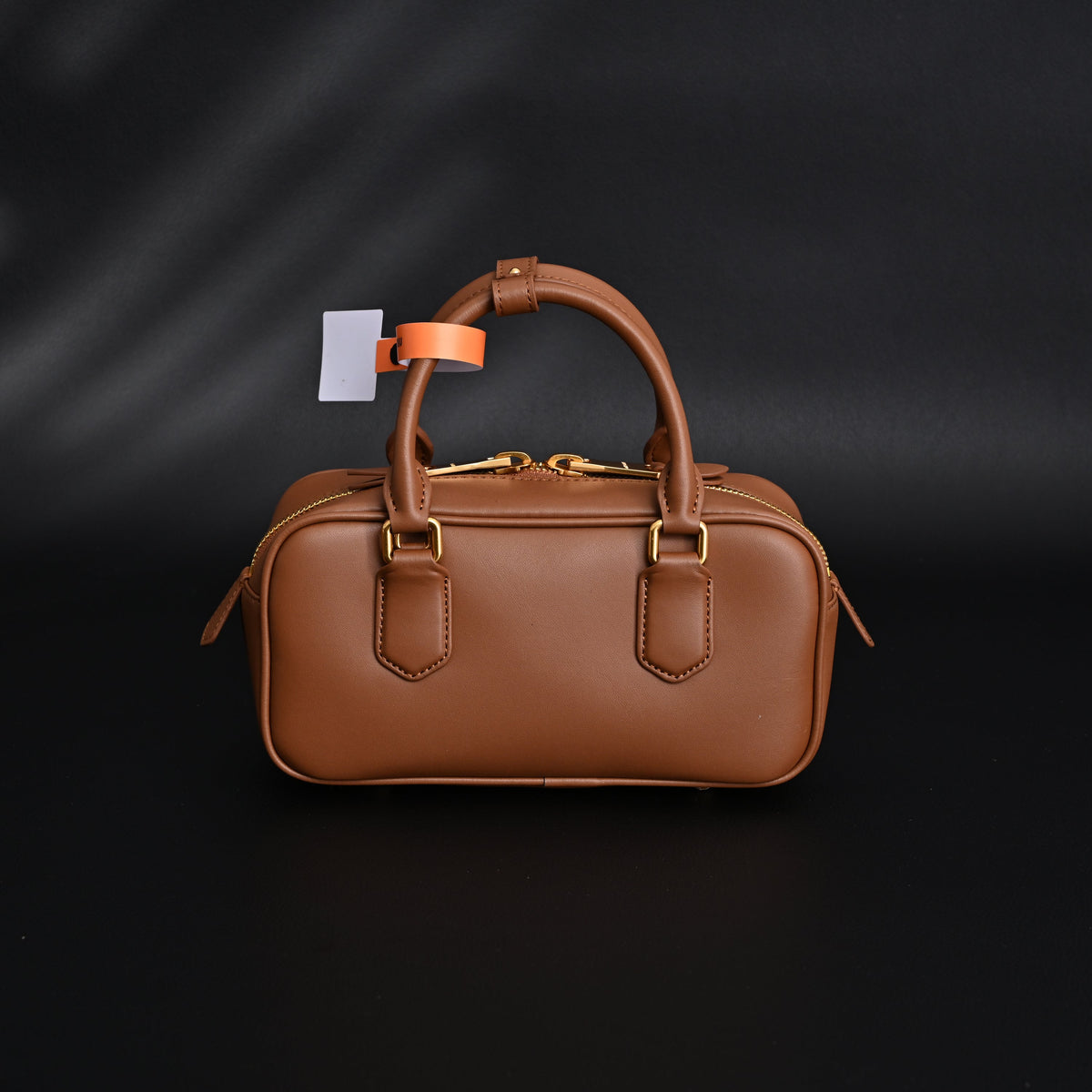 Miu Miu Leather Top Handle Satchel – Caramel Brown